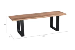 Natural & Black Bench -Furniture Store 307381 natural metal bench detail 49