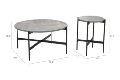 Gray & Black Coffee Table Set -Furniture Store 307387 grey metal coffee table detail 46