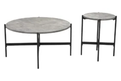 Gray & Black Coffee Table Set -Furniture Store 307387 grey metal coffee table detail 49