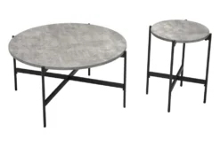 Gray & Black Coffee Table Set -Furniture Store 307387 grey metal coffee table detail 50