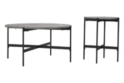 Gray & Black Coffee Table Set -Furniture Store 307387 grey metal coffee table detail 51