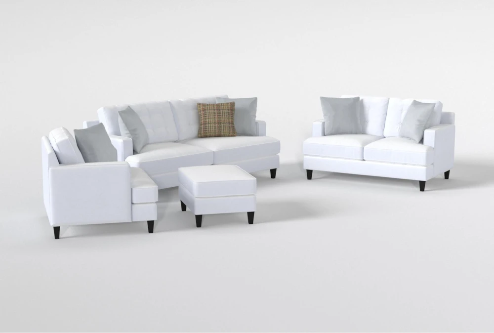 Edge Chenille Sofa/Loveseat/Chair/Ottoman Set 4 Edge Chenille Sofa/Loveseat/Chair/Ottoman Set - Image 2