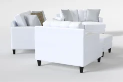 Edge Chenille Sofa/Loveseat/Chair/Ottoman Set 10 Edge Chenille Sofa/Loveseat/Chair/Ottoman Set -Furniture Store 307534 white fabric living room set side 19