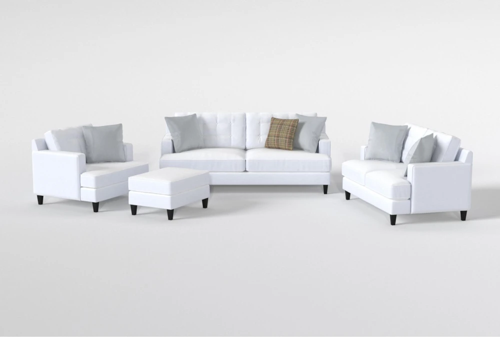Edge Chenille Sofa/Loveseat/Chair/Ottoman Set 3 Edge Chenille Sofa/Loveseat/Chair/Ottoman Set
