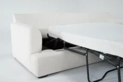 Belinha II Opal 95" Queen Sleeper Sofa -Furniture Store 307573 white fabric sleeper detail 47