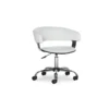 Carnelian White Faux Leather Barrel Office Chair -Furniture Store 307696 white polyurethane office chair signature 01