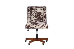 Callippe Brown Cowprint Office Chair -Furniture Store 307706 brown polyester office chair front 03