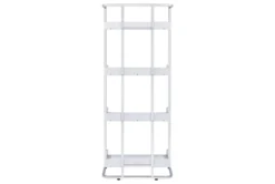 Eugene 4-Shelf Bookcase White High Gloss And Chrome -Furniture Store 307920 back 82
