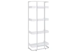 Eugene 4-Shelf Bookcase White High Gloss And Chrome -Furniture Store 307920 back 83