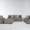 Arlen Marble 4 Piece Sofa, Loveseat, Chair & Ottoman Set -Furniture Store 307941 beige fabric living room set signature 01