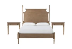 Magnolia Home Anders Weathered Brown King Poster 3 Piece Bedroom Set With 2 Hartley Night Tables By Joanna Gaines