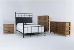 Magnolia Home Trellis Queen Panel 4 Piece Bedroom Set With Scaffold Dresser, Chest Of Drawers + Nightstand By Joanna Gaines