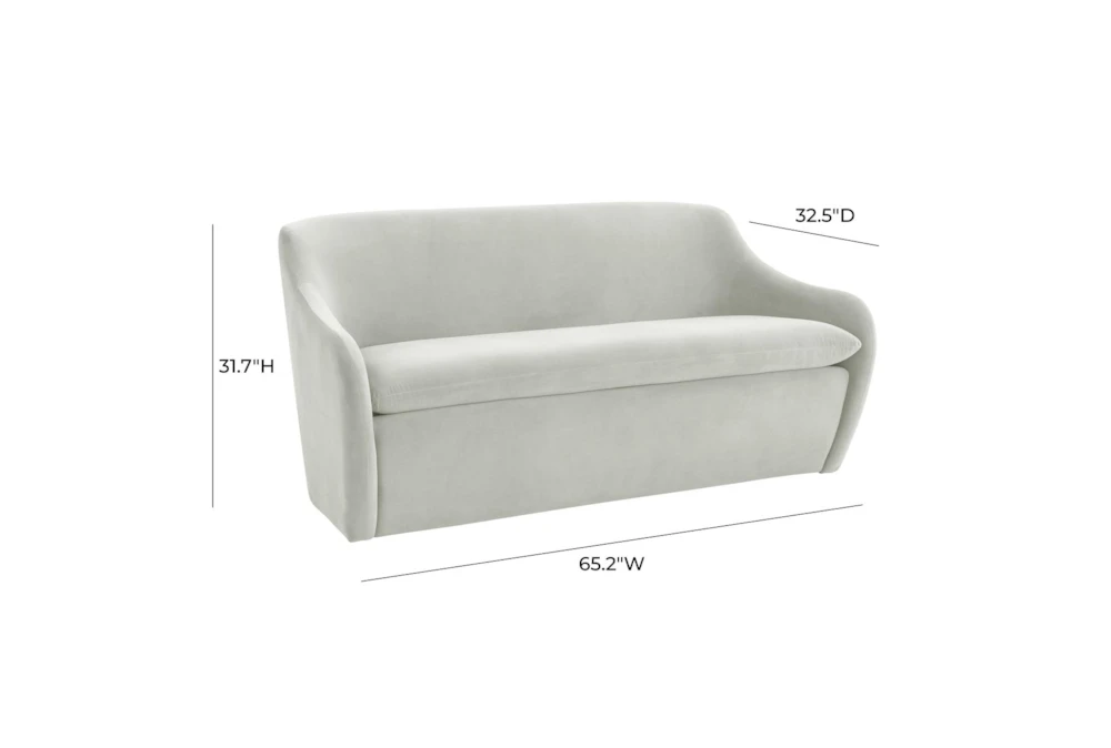 Layne Light Grey Velvet 65" Loveseat 6 Layne Light Grey Velvet 65" Loveseat - Image 4