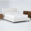 Dean Sand Full Upholstered Panel 3 Piece Bedroom Set With Talbert Dresser + 2-Drawer Nightstand -Furniture Store 308848 beige fabric bedroom set signature 01
