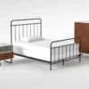 Kyrie Black Full Metal Panel 3 Piece Bedroom Set With Clark Chest Of Drawers + 1-Drawer Nightstand -Furniture Store 309013 black metal bedroom set signature 01