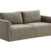 Lyric Taupe Velvet 74" 2 Piece Modular Loveseat