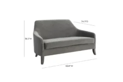Noel Grey Velvet 64" Loveseat -Furniture Store 309192 grey fabric loveseat front 03