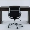 Pierce Espresso Computer Desk + Moby Grey Low Back Office Chair -Furniture Store 309628 brown wood desk and chair set signature 01