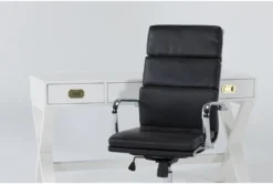 Adams White Desk + Moby Black Low Back Office Chair -Furniture Store 309646 white wood desk and chair set detail 44