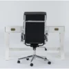 Adams White Desk+ Moby Grey High Back Office Chair 2 Adams White Desk+ Moby Grey High Back Office Chair -Furniture Store 309821 white wood desk and chair set signature 01