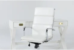 Adams White Desk + Moby White High Back Office Chair 7 Adams White Desk + Moby White High Back Office Chair -Furniture Store 309822 white wood desk and chair set detail 44