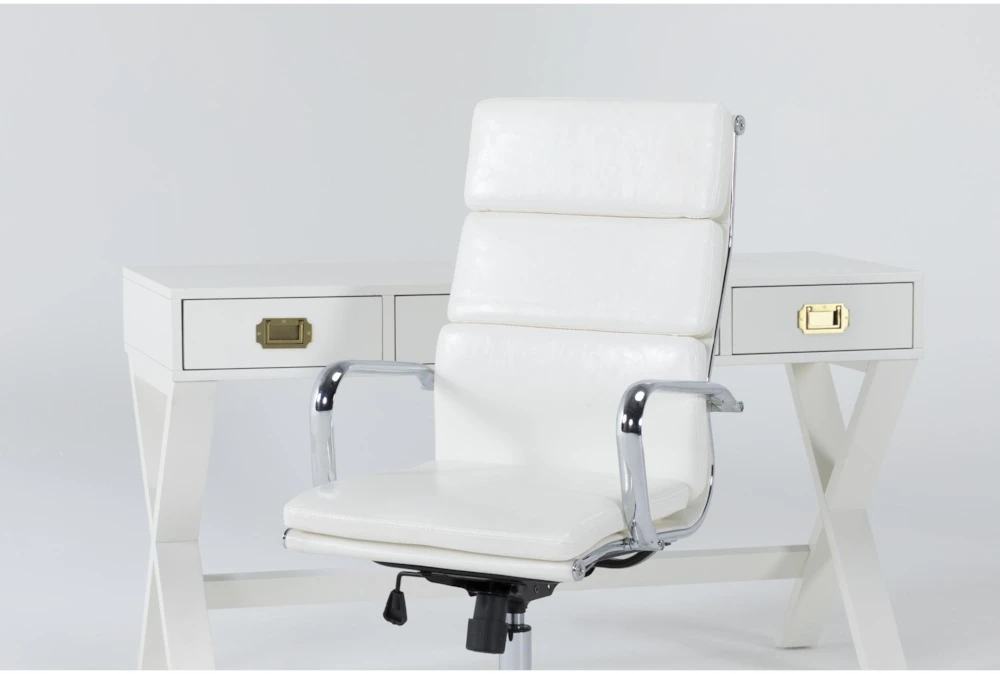 Adams White Desk + Moby White High Back Office Chair 5 Adams White Desk + Moby White High Back Office Chair - Image 3