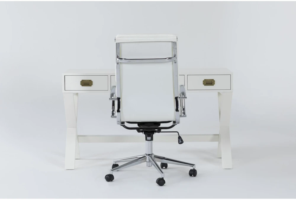 Adams White Desk + Moby White High Back Office Chair 3 Adams White Desk + Moby White High Back Office Chair
