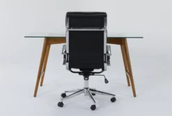 Alton Glass Desk + Moby Black High Back Rolling Office Chair