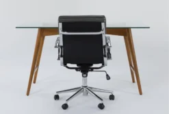 Alton Glass Desk + Moby Grey Low Back Rolling Office Chair