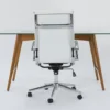 Alton Glass Desk + Moby White High Back Rolling Office Chair -Furniture Store 309867 brown wood desk and chair set signature 01