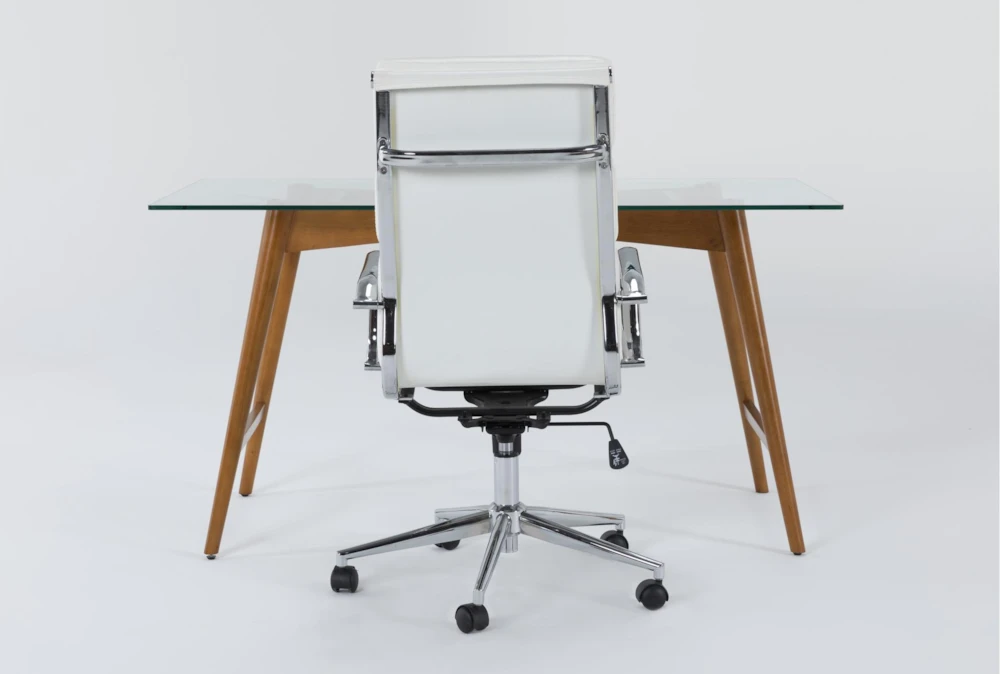 Alton Glass Desk + Moby White High Back Rolling Office Chair 3 Alton Glass Desk + Moby White High Back Rolling Office Chair