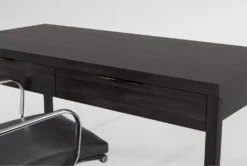 Pierce Espresso Computer Desk+ Moby Grey High Back Rolling Office Chair -Furniture Store 309875 brown wood desk and chair set detail 45