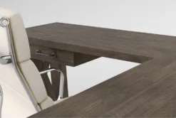 Jaxon Grey Corner Desk + Moby White High Back Rolling Office Chair -Furniture Store 309892 grey wood desk and chair set detail 45