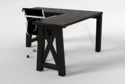 Jaxon Corner Desk + Wendell Office Chair 12 Jaxon Corner Desk + Wendell Office Chair -Furniture Store 309901 black wood desk and chair set side 19