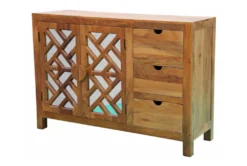 Fretwork + Mirrored 2 Door + 3 Drawer Chest
