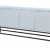 Modern Whitewash + Metal Base 4 Door Sideboard -Furniture Store 310138 white wood buffet signature 02