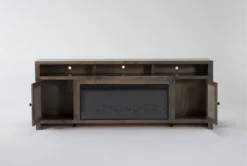 Ducar 84" Fireplace Tv Stand -Furniture Store 310195 brown wood media console front 05