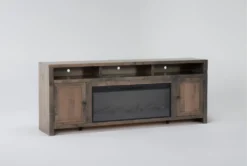 Ducar 84" Fireplace Tv Stand -Furniture Store 310195 brown wood media console side 18