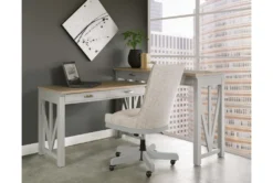 Seybert Grey Upholstered Desk Chair -Furniture Store 310644 grey polyester office chair room 85