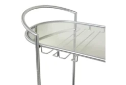 Silver 3-Tier Metal Rolling Bar Cart 11 Silver 3-Tier Metal Rolling Bar Cart -Furniture Store 311198 silver metal bar cart detail 44
