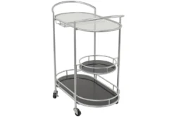 Silver 3-Tier Metal Rolling Bar Cart 15 Silver 3-Tier Metal Rolling Bar Cart -Furniture Store 311198 silver metal bar cart material 76