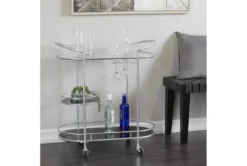 Silver 3-Tier Metal Rolling Bar Cart 14 Silver 3-Tier Metal Rolling Bar Cart -Furniture Store 311198 silver metal bar cart room 85