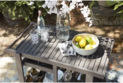 Kail Gray Outdoor Serving Bar Cart -Furniture Store 311852 grey wood bar cabinet detail 46