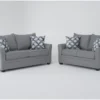 Jaylen Cement 2 Piece 74" Full Sleeper Sofa & Loveseat Set