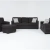 Shea Charcoal Sofa, Loveseat, Chair & Ottoman Set