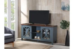 Ferriday Blue 60" Tv Stand -Furniture Store 313253 blue wood media console room 85