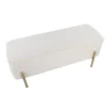 Ella Storage Bench In Gold Steel And Cream Velvet -Furniture Store 313735 white velvet bench signature 06