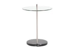 Kate Black Marble, Nickle And Glass Side Table -Furniture Store 313741 silver metal chairside table back 82