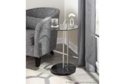 Kate Black Marble, Nickle And Glass Side Table -Furniture Store 313741 silver metal chairside table room 85