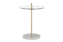 Kate White Marble, Gold And Glass Side Table -Furniture Store 313742 gold metal chairside table back 82